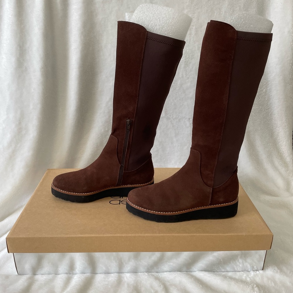 André Assous tall brown suede boots size 37
